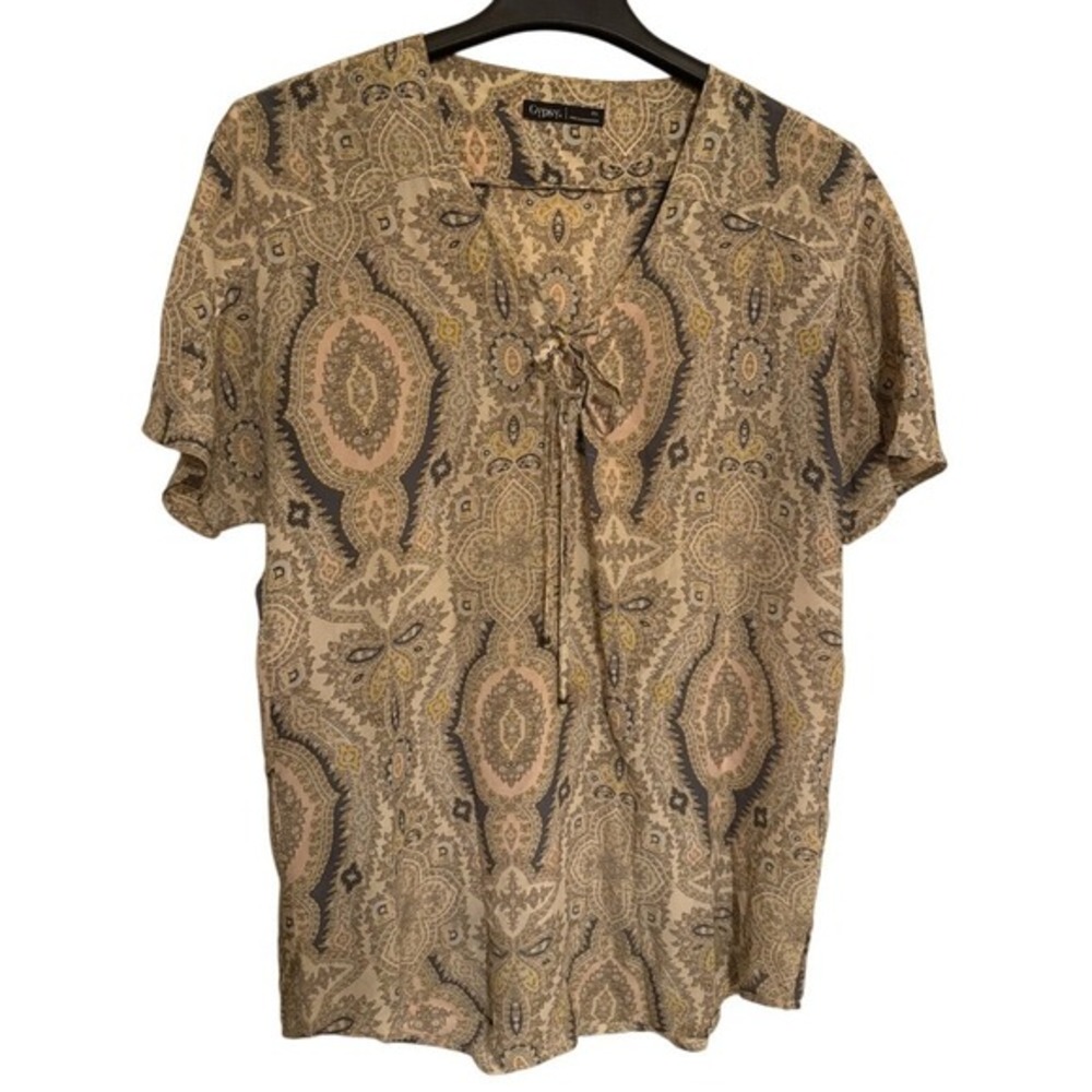 GYPSY 05 Sheer Top Women's XS Silk Floral Lightweight Hollywood Made